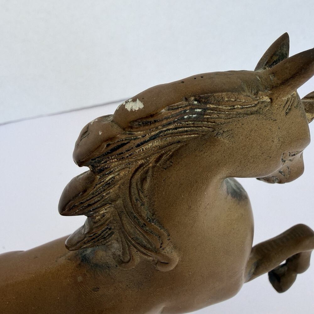 Vintage Brass Unicorn Fantasy Sculpture 6.5 Inch Mythical Figurine - Picture 2 of 8